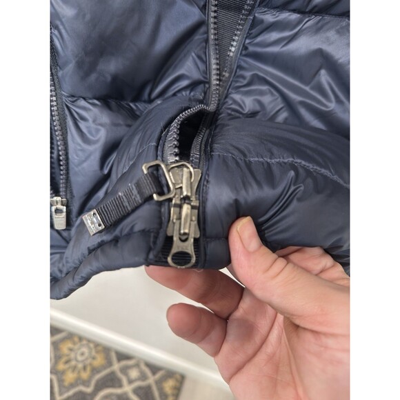 Athleta Banner Peak Goose Down Jacket Navy Blue  Water Resistant small - Picture 7 of 11